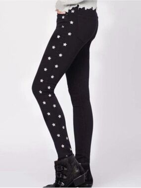 Black Orchid Luxury Soft Black jeans with silver star down the side